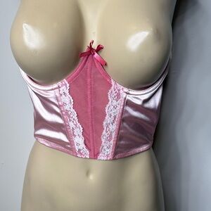 SHEIN Pink Satin Lace Trim Bra NWOT